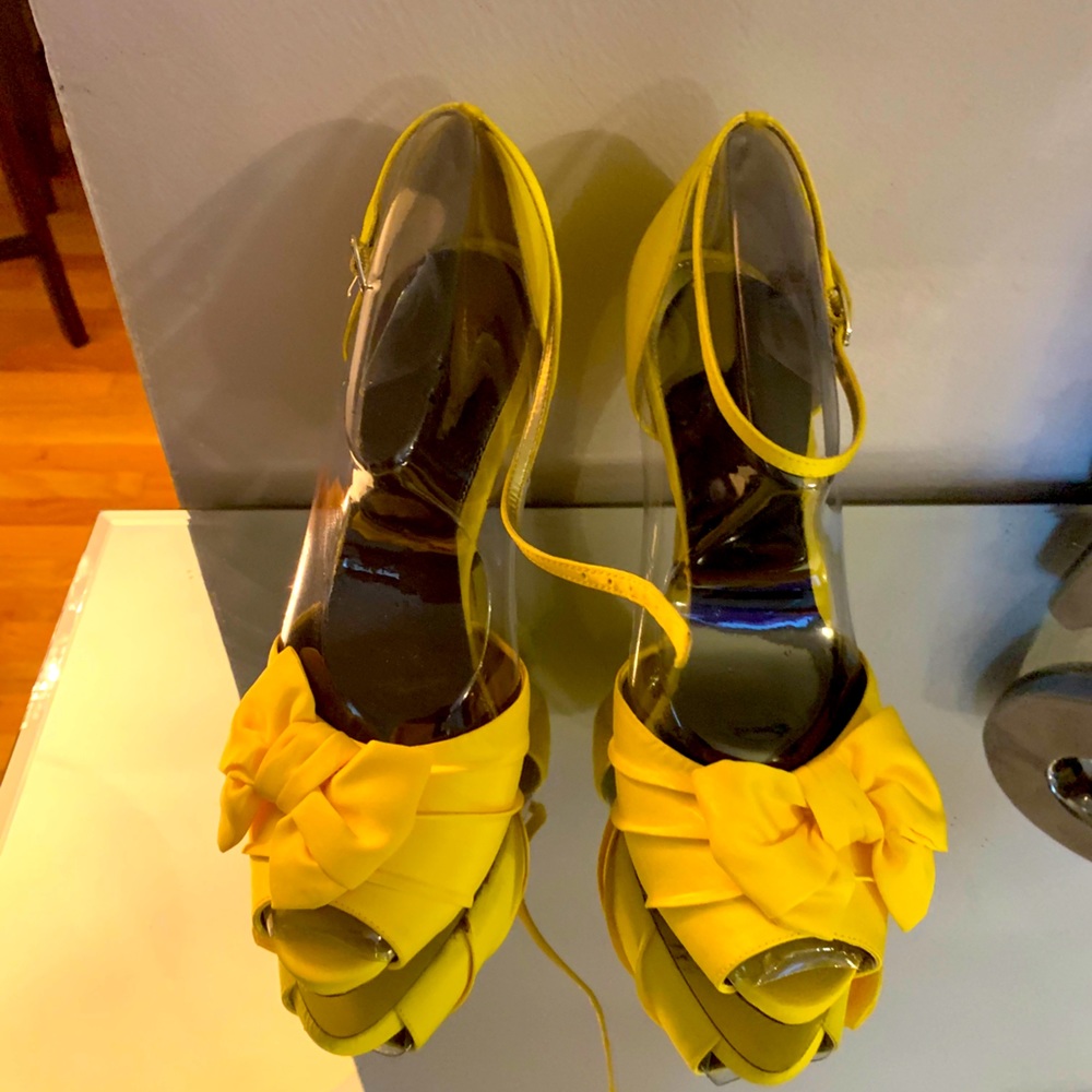Canary Yellow Satin Shoes